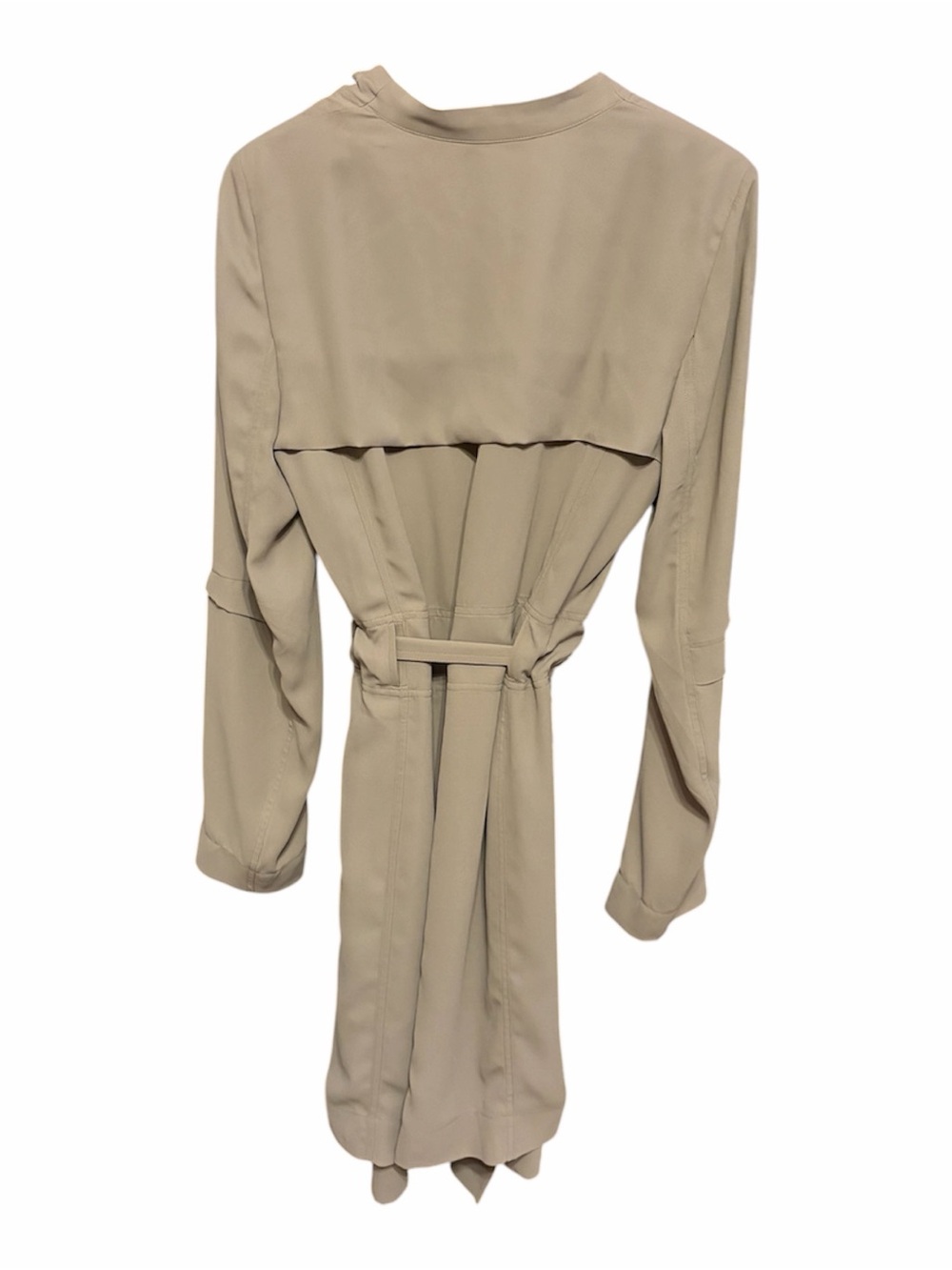 Aritzia Babaton Quincey Jacket Flowy Trench Coat Taupe Belted Medium - Picture 3 of 5